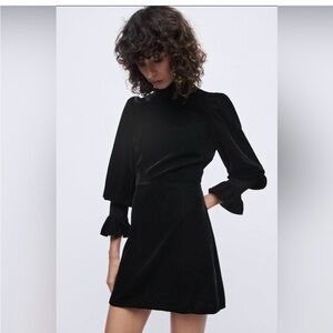 Zara Black Velvet mini dress SZ XL EUC $60